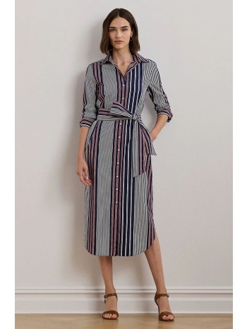 βαμβακερό φόρεμα lauren ralph lauren χρώμα πολύχρωμο