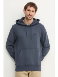 βαμβακερή μπλούζα calvin klein jeans χρώμα: ναυτικό μπλε, με κουκούλα, j30j327113 κύριο υλικό: 100% 
