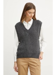 γιλέκο από μείγμα μαλλιού morgan mpluie χρώμα: γκρι, mpluie 46% ακρυλικό, 36% πολυαμίδιο, 8% αιγοκάμ