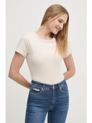 βαμβακερό μπλουζάκι calvin klein jeans γυναικείο, χρώμα