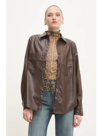 πουκάμισο answear lab χρώμα καφέ 65% πολυεστέρας, 35%