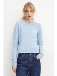 πουλόβερ με προσθήκη μαλλιού 2ndday lance γυναικείο, χρώμα: μπλε, 2251340408 80% βαμβάκι, 20% μαλλί