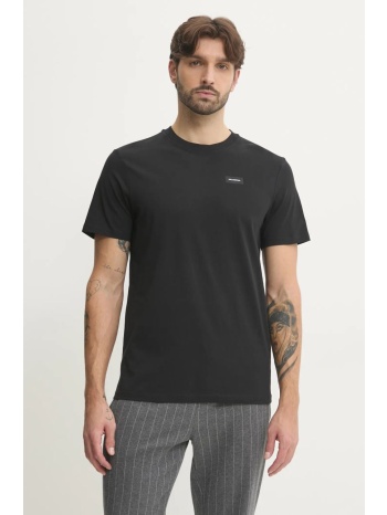 βαμβακερό μπλουζάκι karl lagerfeld ανδρικό, χρώμα μαύρο