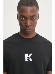 βαμβακερό μπλουζάκι karl lagerfeld jeans ανδρικό, χρώμα: μαύρο, a1m17044 100% οργανικό βαμβάκι