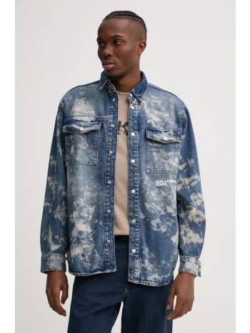 τζιν πουκάμισο karl lagerfeld jeans ανδρικό, χρώμα μπλε