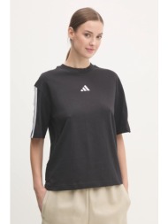 βαμβακερό μπλουζάκι adidas essentials γυναικείο, χρώμα: μαύρο, jc5960 100% βαμβάκι
