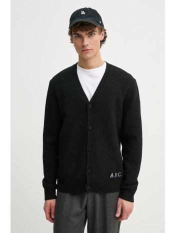 μάλλινη ζακέτα a.p.c. kenny χρώμα μαύρο, wvbdk.h22305 100%