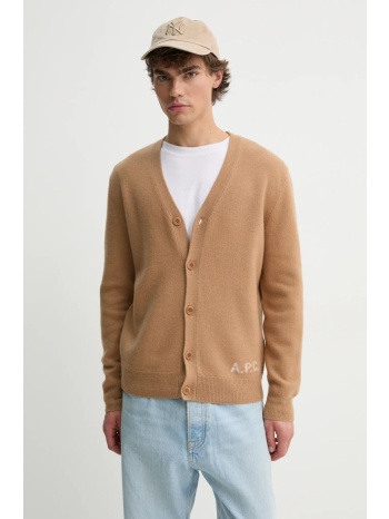 μάλλινη ζακέτα a.p.c. kenny χρώμα καφέ, wvbdk.h22305 100%