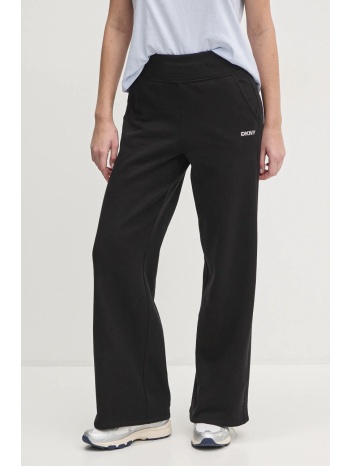 παντελόνι φόρμας dkny χρώμα μαύρο, dp5p3546 60% βαμβάκι