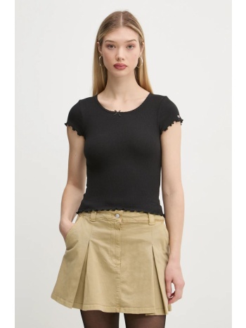 μπλουζάκι tommy jeans χρώμα μαύρο, dw0dw19504 95% βαμβάκι