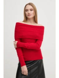 πουλόβερ με προσθήκη μαλλιού sisley γυναικείο, χρώμα: κόκκινο, 1026m201z 40% ακρυλικό, 40% πολυαμίδι