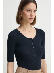 μάλλινο πουλόβερ herskind agnes γυναικείο, χρώμα: ναυτικό μπλε, 5433825 100% μαλλί μερινός