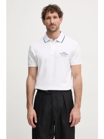 πόλο tommy hilfiger χρώμα άσπρο, mw0mw37519 96% βαμβάκι