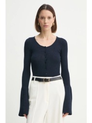 μάλλινη ζακέτα herskind liw χρώμα: ναυτικό μπλε, 5434825 100% μαλλί