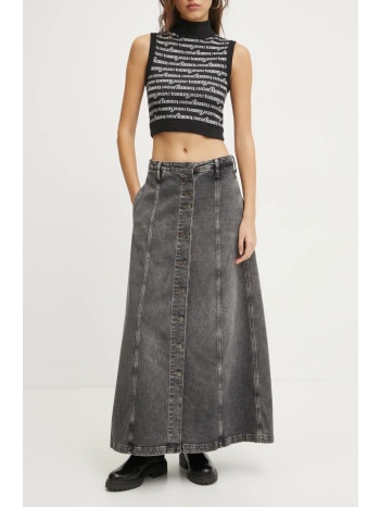 τζιν φούστα tommy jeans χρώμα γκρι, dw0dw19799 99%