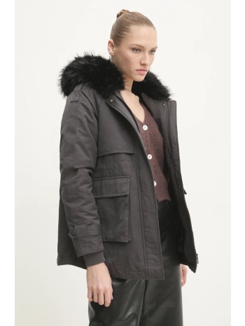 μπουφάν answear lab χρώμα γκρι κύριο υλικό 56% βαμβάκι