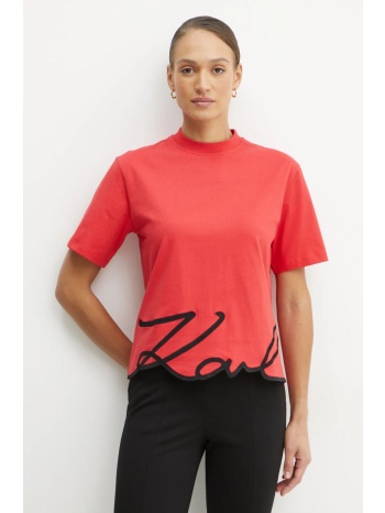 βαμβακερό μπλουζάκι karl lagerfeld γυναικείο, χρώμα