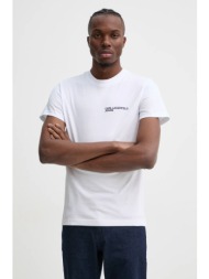 βαμβακερό μπλουζάκι karl lagerfeld jeans ανδρικό, χρώμα: άσπρο, a1m17003 100% οργανικό βαμβάκι