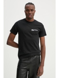 βαμβακερό μπλουζάκι karl lagerfeld jeans ανδρικό, χρώμα: μαύρο, a1m17003 100% οργανικό βαμβάκι