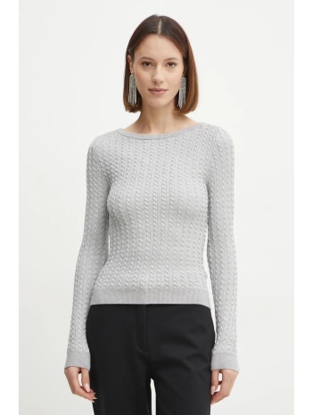 πουλόβερ guess josie χρώμα γκρι, w5rr04 z3kt0 65% βισκόζη