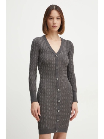 φόρεμα guess χρώμα γκρι, w5rk09 z3kt0 65% βισκόζη, 16%