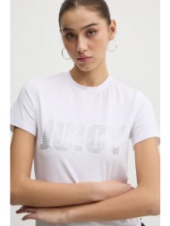 μπλουζάκι juicy couture χρώμα: άσπρο, jcbct125865 95% βαμβάκι, 5% σπαντέξ