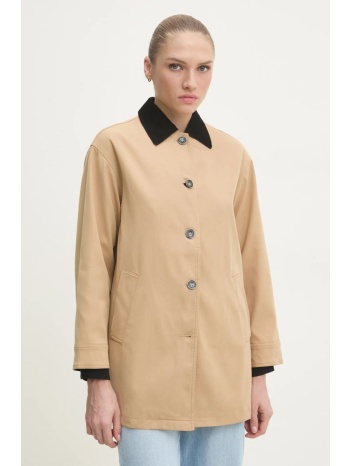 πουκάμισο μπουφάν answear lab χρώμα μπεζ κύριο υλικό 70%