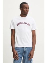 μπλουζάκι guess jeans χρώμα: άσπρο, m5ri75 k8fq4 100% βαμβάκι