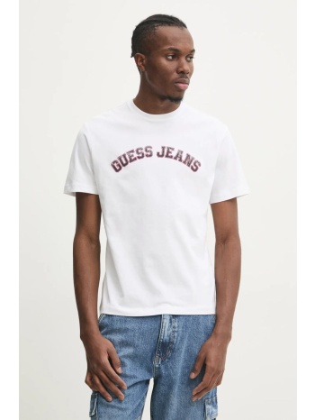 μπλουζάκι guess jeans χρώμα άσπρο, m5ri75 k8fq4 100%