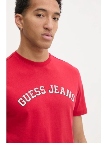 μπλουζάκι guess jeans χρώμα κόκκινο, m5ri75 k8fq4 100%