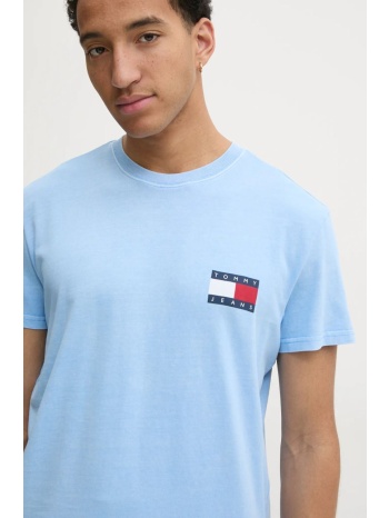 μπλουζάκι tommy jeans χρώμα μπλε, dm0dm20346 100% βαμβάκι