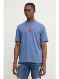 βαμβακερό μπλουζάκι hugo ανδρικό, χρώμα: μπλε, 50530647 100% βαμβάκι