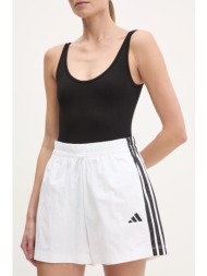 σορτς adidas essentials χρώμα: άσπρο, je1310 100% πολυαμίδιο