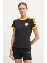 μπλουζάκι adidas originals x smiley χρώμα: μαύρο, jd2738 94% βαμβάκι, 6% σπαντέξ