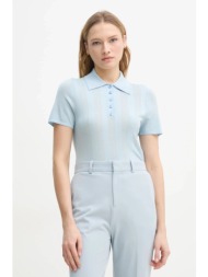 μάλλινο πόλο aeron tosca χρώμα: μπλε, to556560 75% μαλλί μερινό, 25% lyocell