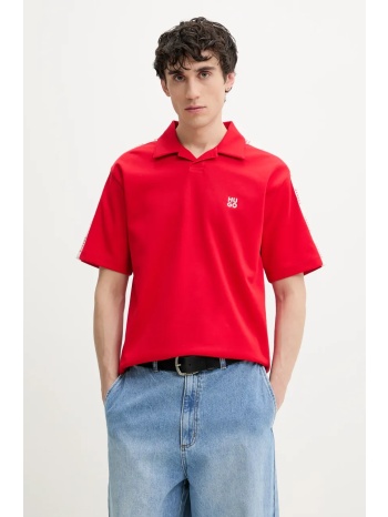 πόλο hugo χρώμα κόκκινο, 50531311 52% βαμβάκι, 48%