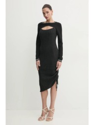 φόρεμα liu jo χρώμα: μαύρο, ta5037 ms014 67% βισκόζη, 26% πολυαμίδιο, 7% πολυεστέρας