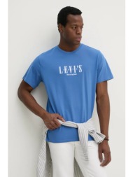 βαμβακερό μπλουζάκι levi`s ss relaxed fit tee ανδρικό, χρώμα: μοβ, 16143 100% βαμβάκι