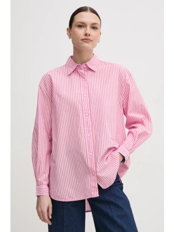 βαμβακερό πουκάμισο pepe jeans charisma χρώμα ροζ