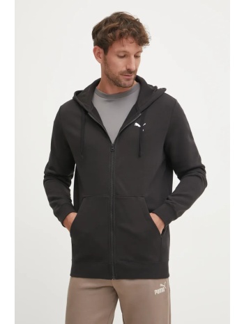 μπλούζα puma χρώμα μαύρο, με κουκούλα, 682592 κύριο υλικό