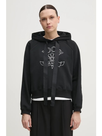 βαμβακερή μπλούζα joop! γυναικεία, χρώμα μαύρο, με