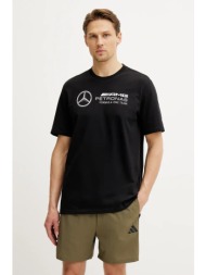 βαμβακερό μπλουζάκι adidas x mercedes ανδρικό, χρώμα: μαύρο, jv5434 100% βαμβάκι