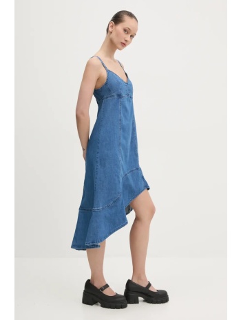 φόρεμα τζιν desigual munich χρώμα μπλε, 25swvd07 72%