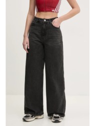 τζιν παντελόνι adidas originals denim zip pant χρώμα: μαύρο, jx9211 100% βαμβάκι