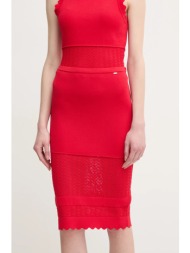 φούστα gaudi χρώμα: κόκκινο, 511fd73005 65% βισκόζη, 35% πολυαμίδιο