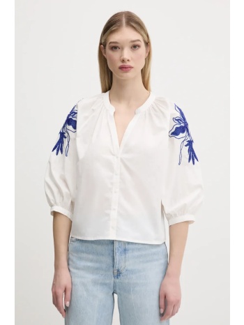 βαμβακερό πουκάμισο desigual cratos χρώμα άσπρο, 25swbw03
