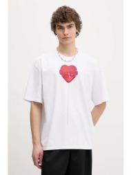 βαμβακερό μπλουζάκι fiorucci lollipop heart print boxy fit t-shirt ανδρικό, χρώμα: άσπρο, u02sptsh10