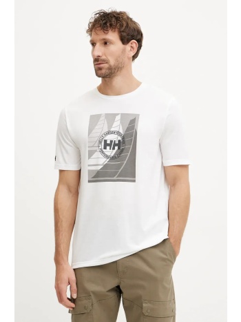 αθλητικό μπλουζάκι helly hansen race graphic χρώμα άσπρο