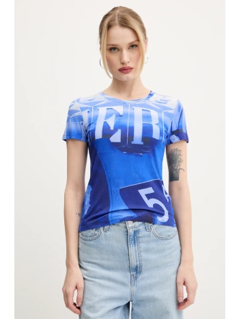 μπλουζάκι desigual potomac χρώμα μπλε, 25swtka0 95%