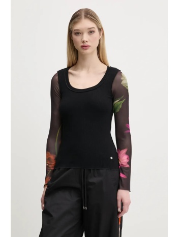 μακρυμάνικο desigual flint χρώμα μαύρο, 25swtk93 79%